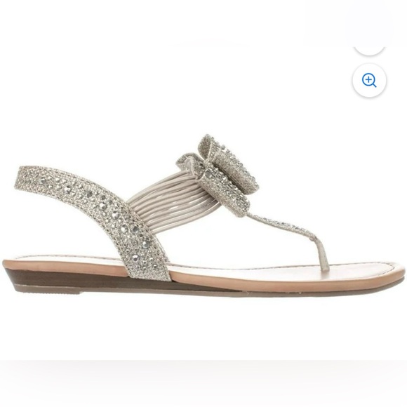 Material Girl Glittery Sandals with Bow - Picture 7 of 9